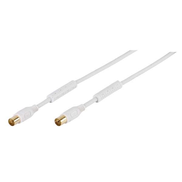VIVANCO ANTENNA CABLE 100dB FERRITE 5m white