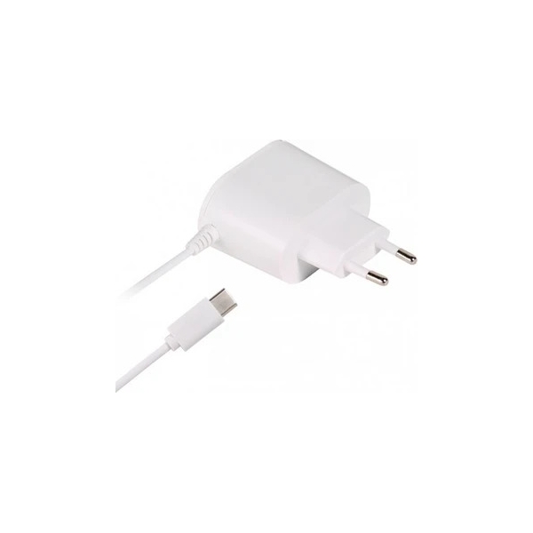 VIVANCO TRAVEL CHARGER 2.4A + DATA CABLE TYPE C FIXED 1m white