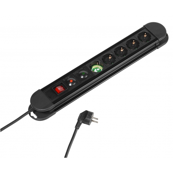 VIVANCO 5WAY (5XSchuko) ΠΟΛΥΠΡΙΖΟ WITH SWITCH 1.4m black